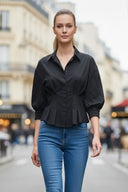 Dart Detail 3/4 Sleeve Button Down Blouse