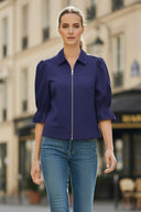 3/4 Sleeve Zip Up Jacket