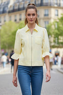 3/4 Sleeve Zip Up Jacket