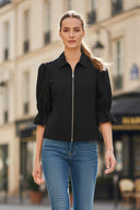 3/4 Sleeve Zip Up Jacket