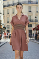 Multi-Color Waist Embo Dress