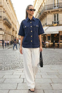 Oversized Half Sleeve Stitch Jacket