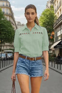 Button Detail Yoke Blouse