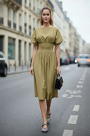 Waist Smocked Midi Dress