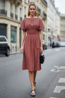 Waist Smocked Midi Dress