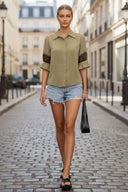 MILA LACE INSERT BLOUSE
