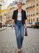 CHLOE BUBBLE SLEEVE ZIP JACKET