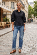 MIA RUFFLE HEM BLOUSE