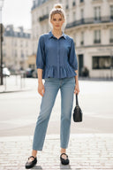 MIA RUFFLE HEM BLOUSE