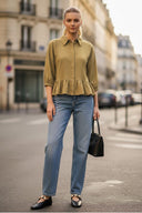 MIA RUFFLE HEM BLOUSE