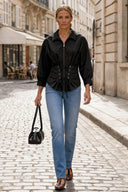 HARPER TIE FRONT ZIP BLOUSE