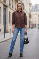 GIA STUDED ELASTIC BACK BLOUSE