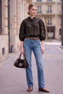 SOPHIE TEXTURED PLEAT DETAIL 3/4 SLEEVE BLOUSE
