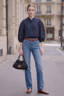 SOPHIE TEXTURED PLEAT DETAIL 3/4 SLEEVE BLOUSE