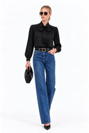 LIVIA DETACHABLE TASSEL SCARF BLOUSE