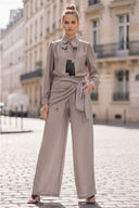 LIVIA DETACHABLE TASSEL SCARF BLOUSE