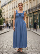 BELLA ROSA SMOCKED MAXI DRESS