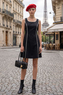 BLANKET STITCH SLEEVELESS MINI DRESS