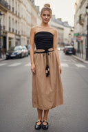 AUDREY BERREL MIDI DRESS WITH BELT