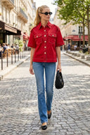 Oversized Half Sleeve Stitch Jacket