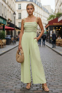 MULTI-COLOR SMOCKING WIDE-LEG JUMPSUIT