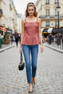 SIDE FRILL DETAIL BOW TOP