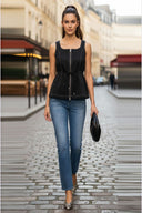 FULL & ZIP PEPLUM TOP