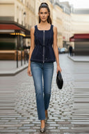 FULL & ZIP PEPLUM TOP