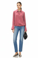 FRONT ZIP BELL CUFFS BLOUSE