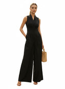 WIDE-LEG TIE JUMPSUIT