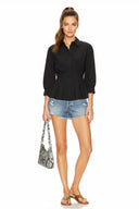Dart Detail 3/4 Sleeve Button Down Blouse