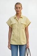 Stitch Detail Front Zip Up Blouse