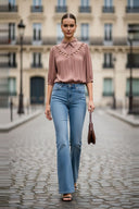 Cut Out Yoke Detail Blouse