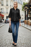 CAMILA RUFFLE ZIP BLOUSE