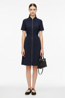 Short Sleeve Zip Up Dress