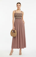 Multi-Color Smocking Maxi Dress