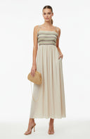 Multi-Color Smocking Maxi Dress