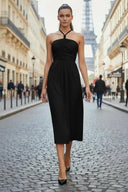 Front Knot Detail Midi Dress