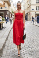 Front Knot Detail Midi Dress