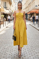 Front Knot Detail Midi Dress