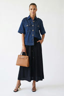 Oversized Half Sleeve Denim Jacket