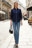 3/4 Sleeve Zip Up Jacket