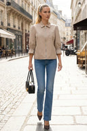 3/4 Sleeve Zip Up Jacket