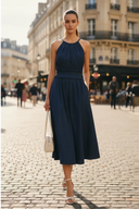 Cross Front Strap Midi Dress