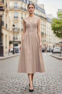 Two Way Zip Up Midi Dress