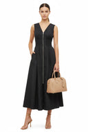 Two Way Zip Up Midi Dress