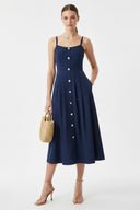 Button Detail Midi Dress
