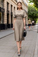 Waist Smocked Midi Dress