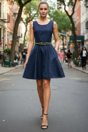 Flare Dress with Twisted Rope Belt