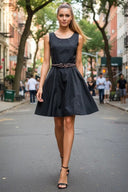 Flare Dress with Twisted Rope Belt